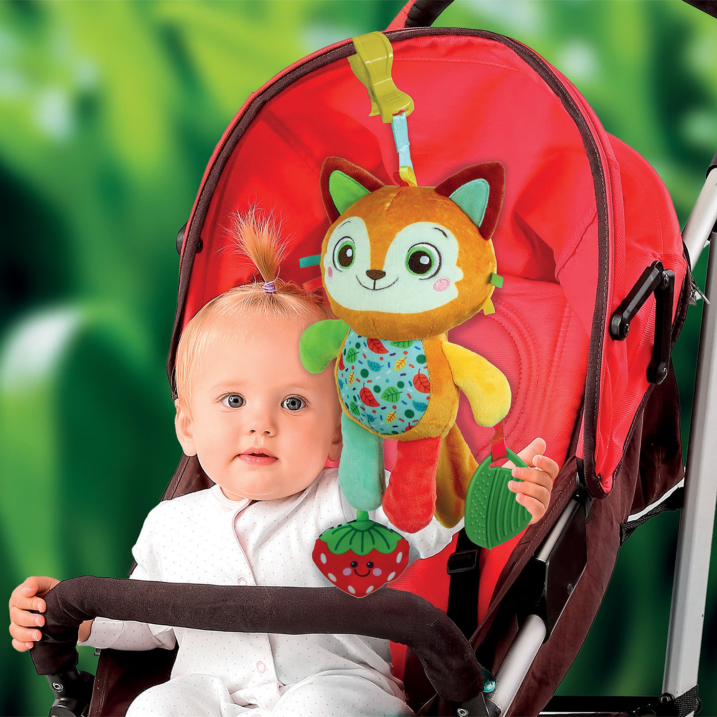 Baby Clementoni Βρεφικό Λούτρινο Αλεπού Βόλτας με Κλιπ (1000-17623) - Fun Planet