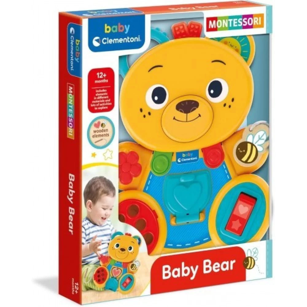 Clementoni Baby Montessori Βρεφικό Παιχνίδι Δραστηριοτήτων Αρκουδάκι (1000-17856) - Fun Planet