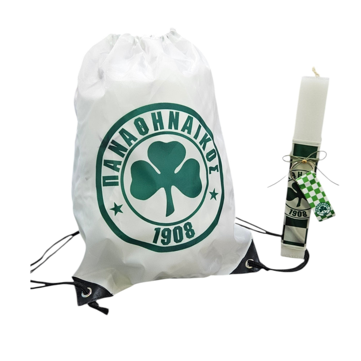Λαμπάδα Αρωματική με Σακίδιο Πλάτης Παναθηναϊκός και Τσάντα Δώρου (S500)