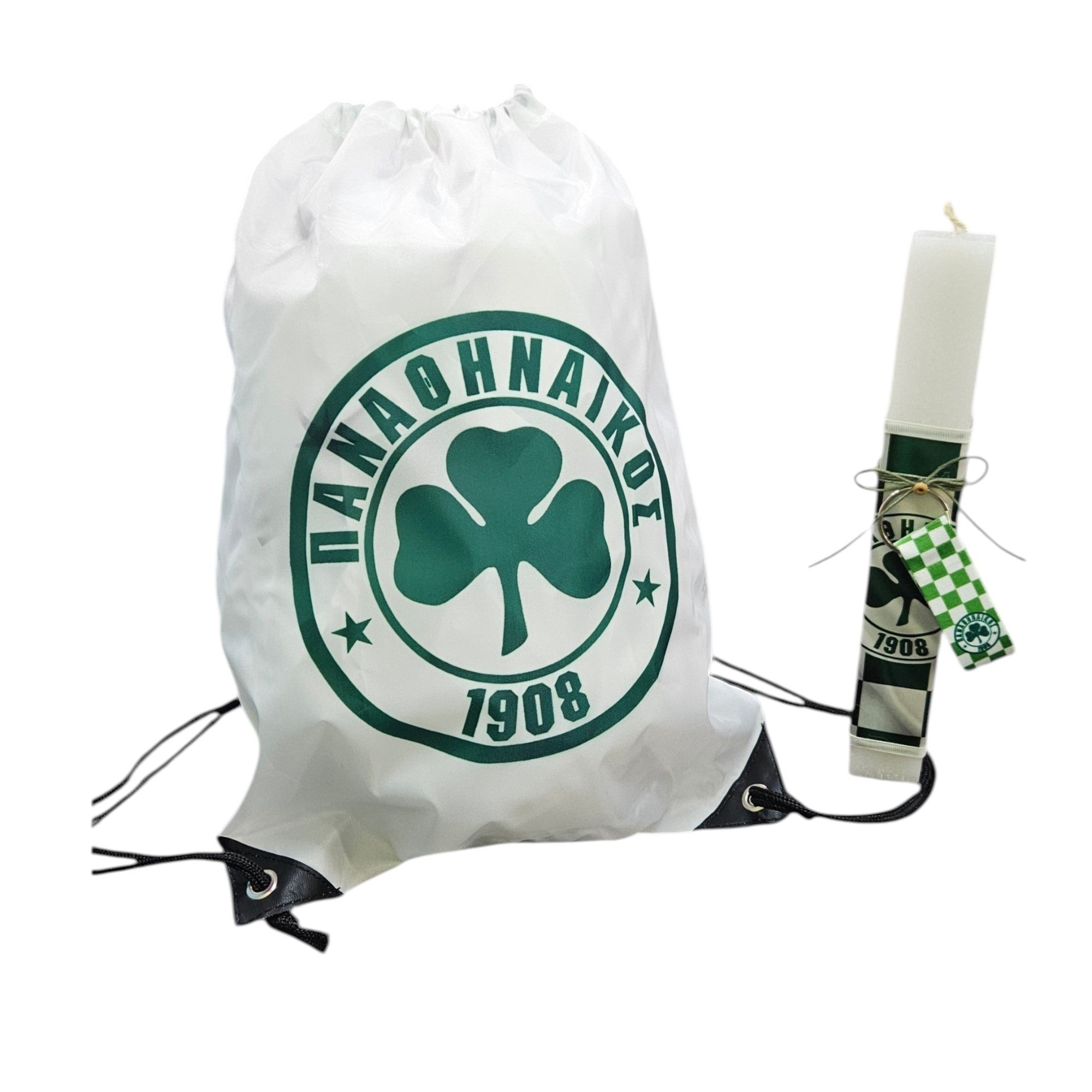 Λαμπάδα Αρωματική με Σακίδιο Πλάτης Παναθηναϊκός και Τσάντα Δώρου (S500)