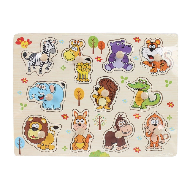 Παζλ Ξύλινο Σφηνώματα Ζώα της Ζούγκλας (A-3014) - Fun Planet