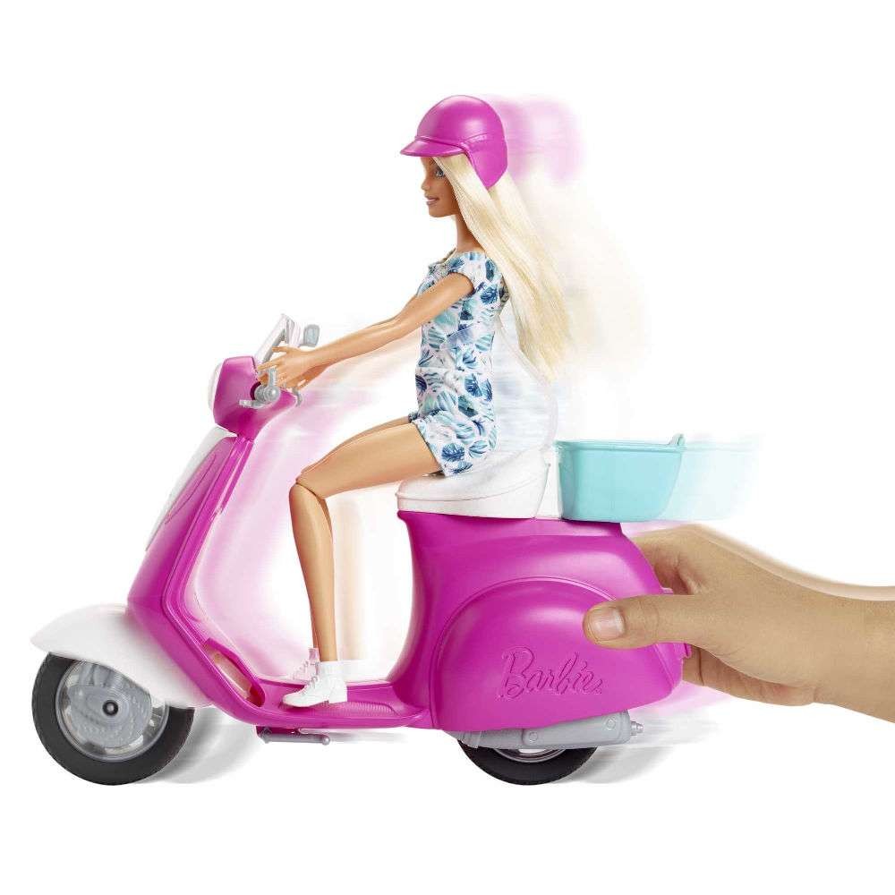 Barbie Κούκλα και Σκούτερ (GBK85) - Fun Planet