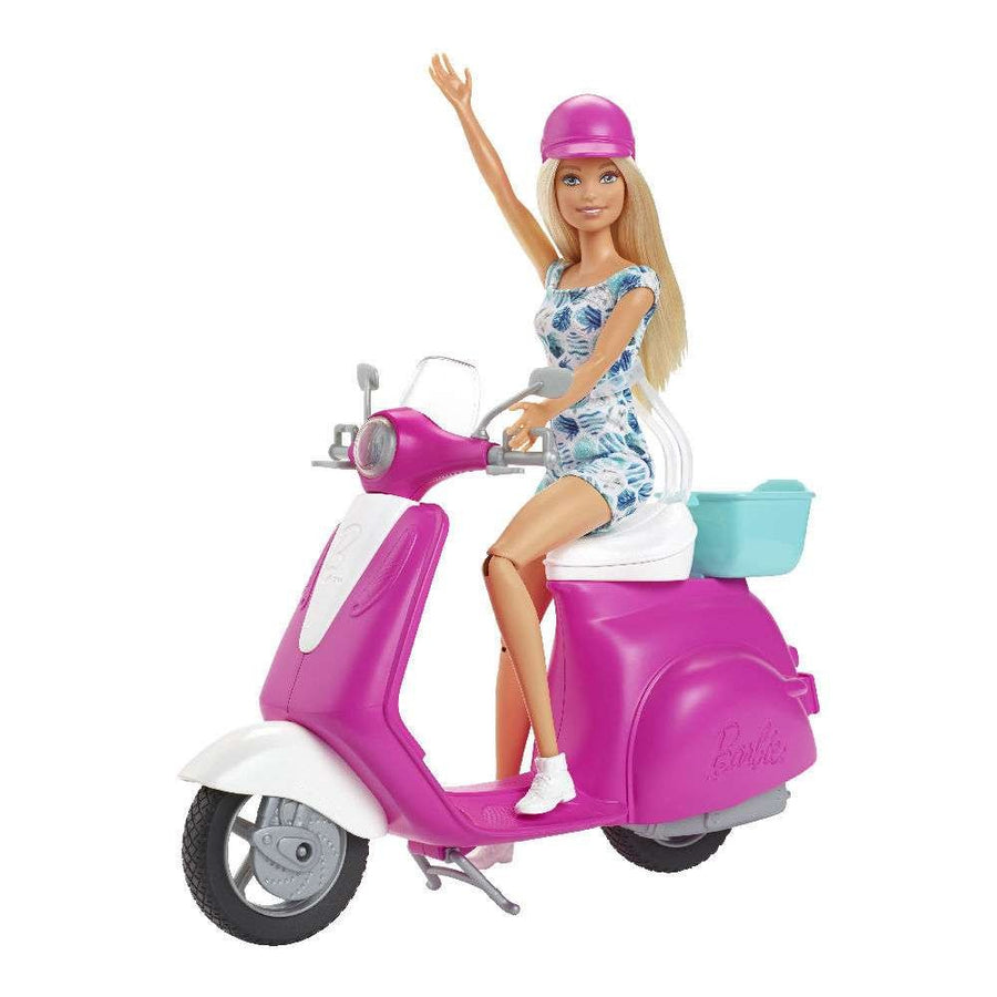Barbie Κούκλα και Σκούτερ (GBK85) - Fun Planet