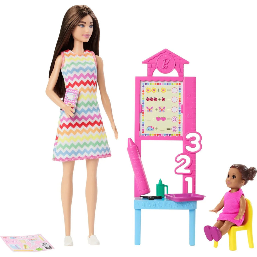 Barbie Σετ Επάγγέλμα με Παιδάκι Δασκάλα Καστανή (JCR76) - Fun Planet