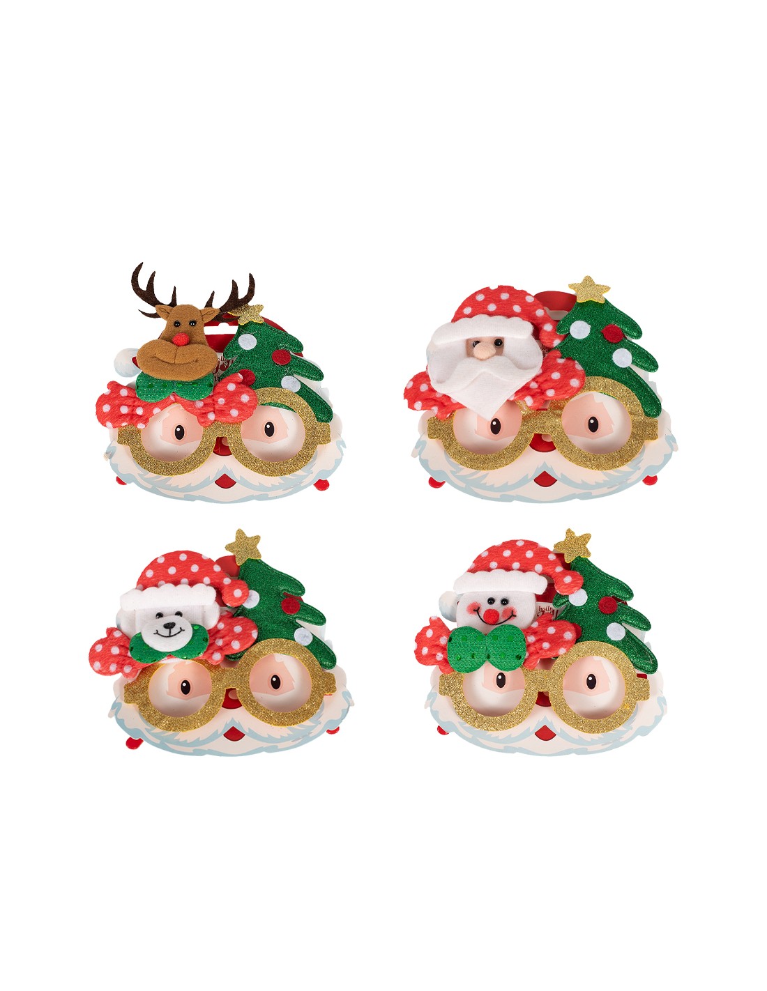 Χριστουγεννιάτικα Γυαλιά με Γκλίτερ 17x14εκ 1 τεμάχιο (5891)