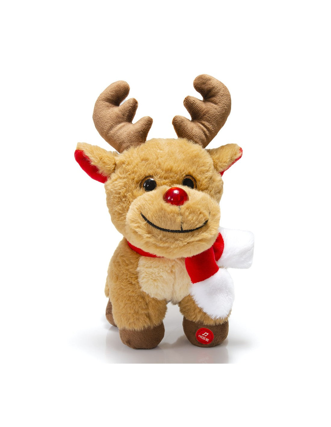 Χριστουγεννιάτικο Ελαφάκι με Φωτεινή Μυτούλα και Μουσική 30εκ (8185) - Fun Planet