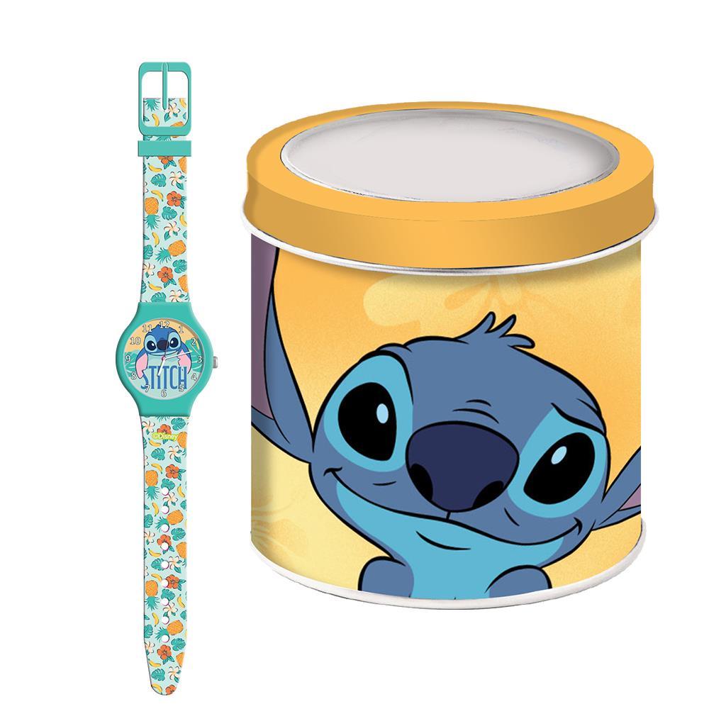 Ρολόι Χειρός Disney Stitch Αναλογικό Σιλικόνης με Μεταλλικό Κουτί (566005)