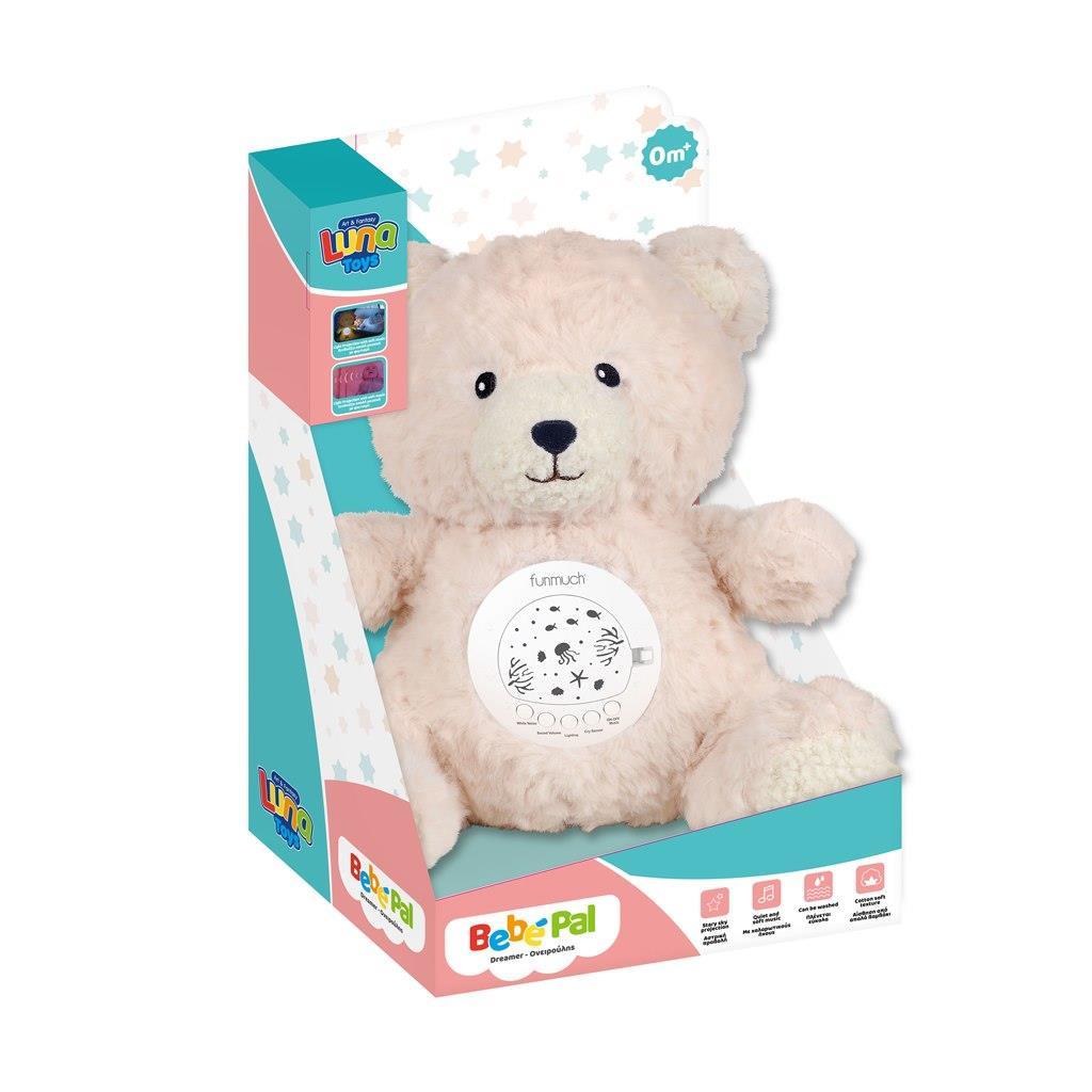 Λούτρινο Αρκουδάκι με Προβολέα και Ήxο 24x20x25εκ Luna Toys (623075)