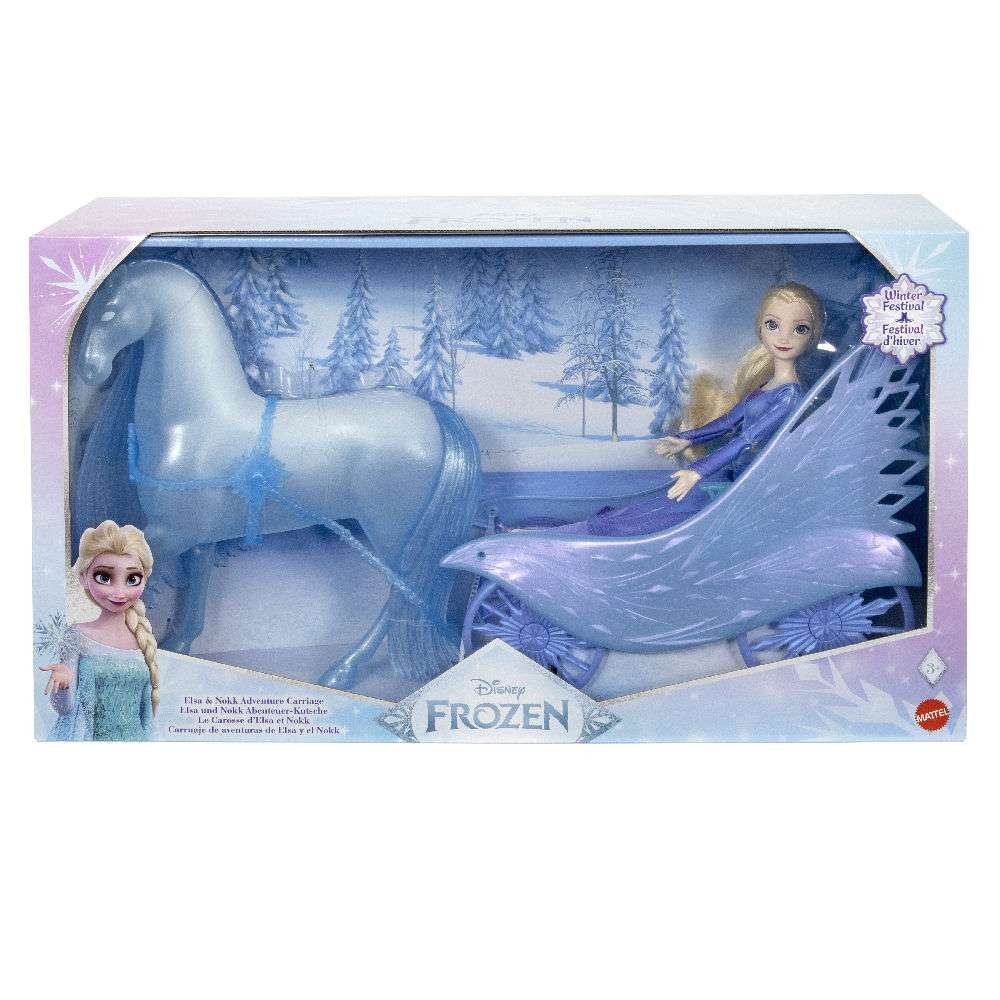 Disney Frozen Κούκλα Έλσα και Nokk με Άμαξα (JBG56) - Fun Planet