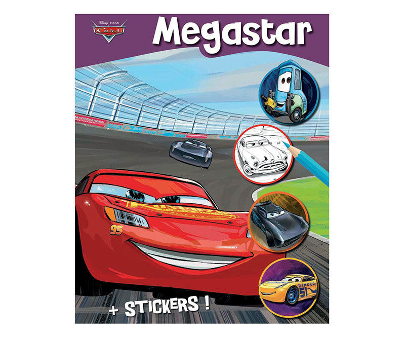 Disney Cars Βιβλίο Ζωγραφικής Megastar Α4 με 128 Σελίδες Χρωματισμού-Αυτοκόλλητα (400272) - Fun Planet