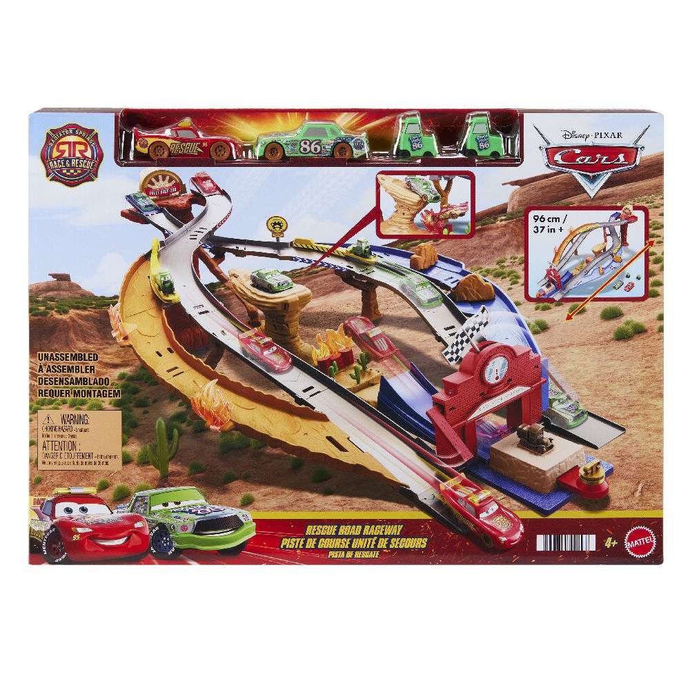 Disney Pixar Cars Πίστα Αγώνων Race & Rescue Road Raceway Σετ Παιχνιδιού (JFL57) - Fun Planet