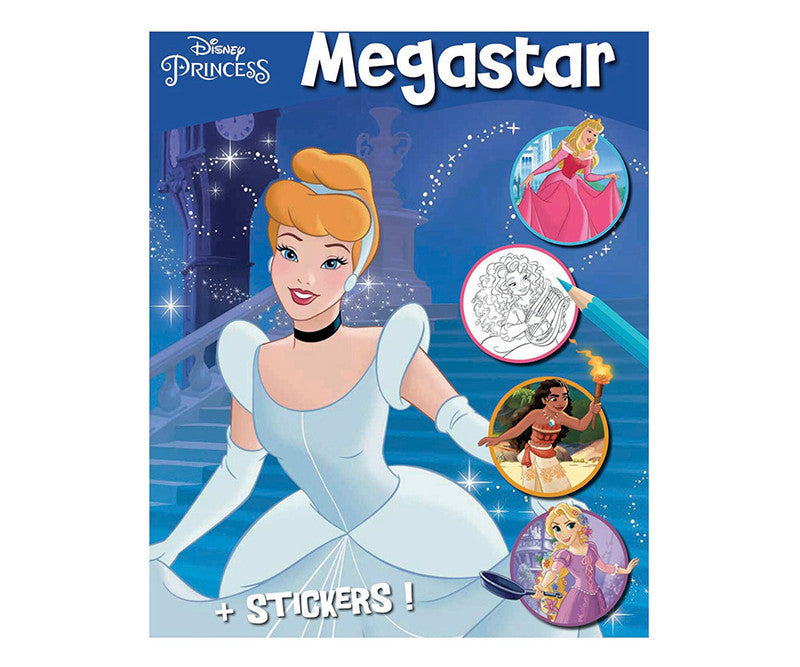 Disney Princess Βιβλίο Ζωγραφικής Megastar Α4 με 128 Σελίδες Χρωματισμού-Αυτοκόλλητα (400271) - Fun Planet