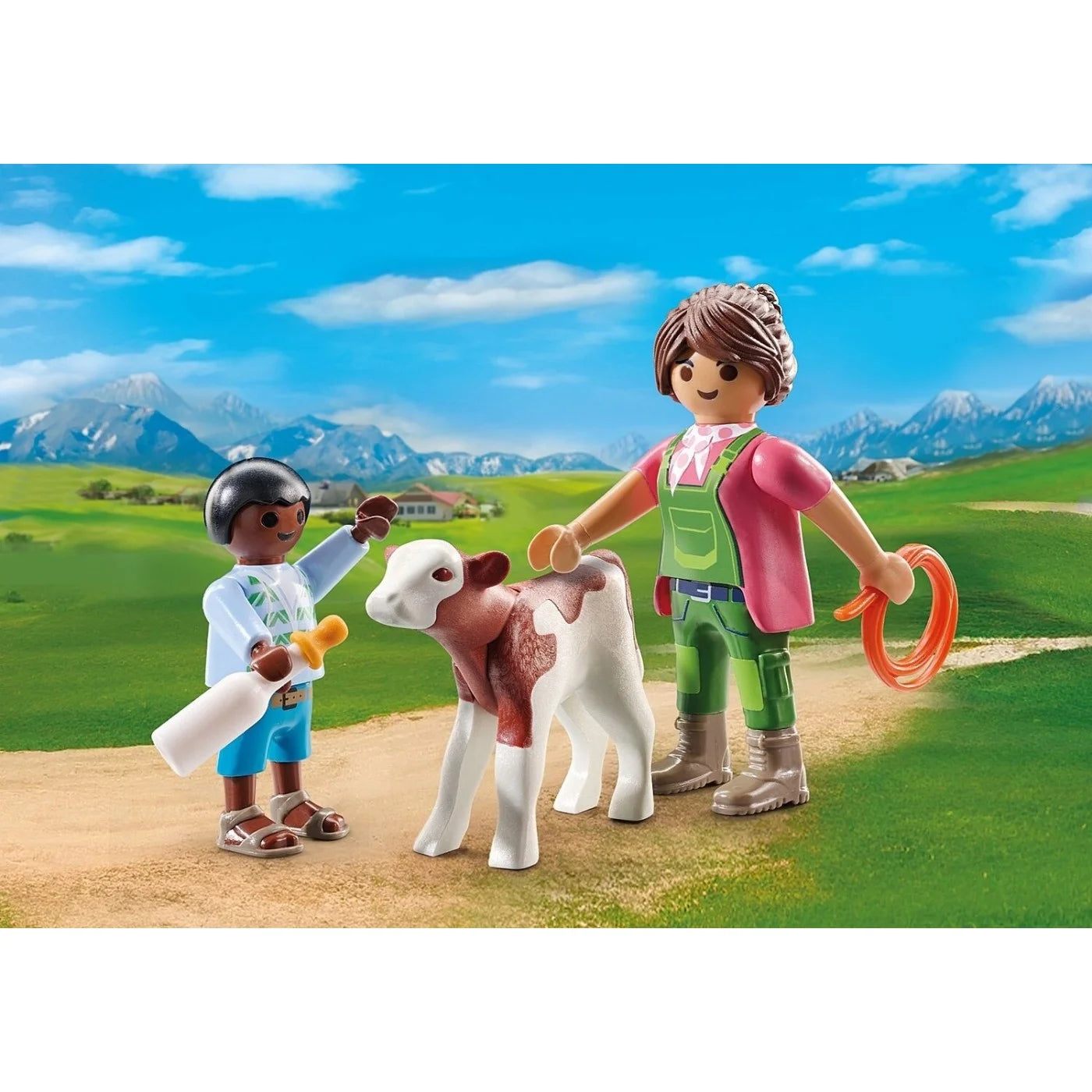 Playmobil Country Duo Pack Αγρότισσα και Παιδάκι με Μοσχαράκι (71803) - Fun Planet
