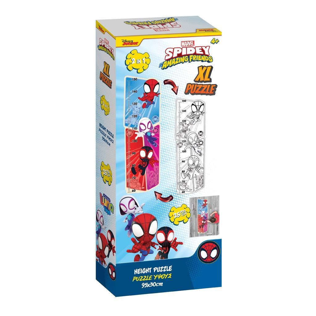 Παζλ Μέτρησης Ύψους XL Spidey And His Amazing Friends Χρωματισμού 2 όψεων 25 τεμαχίων 95x30 εκ (508468) - Fun Planet