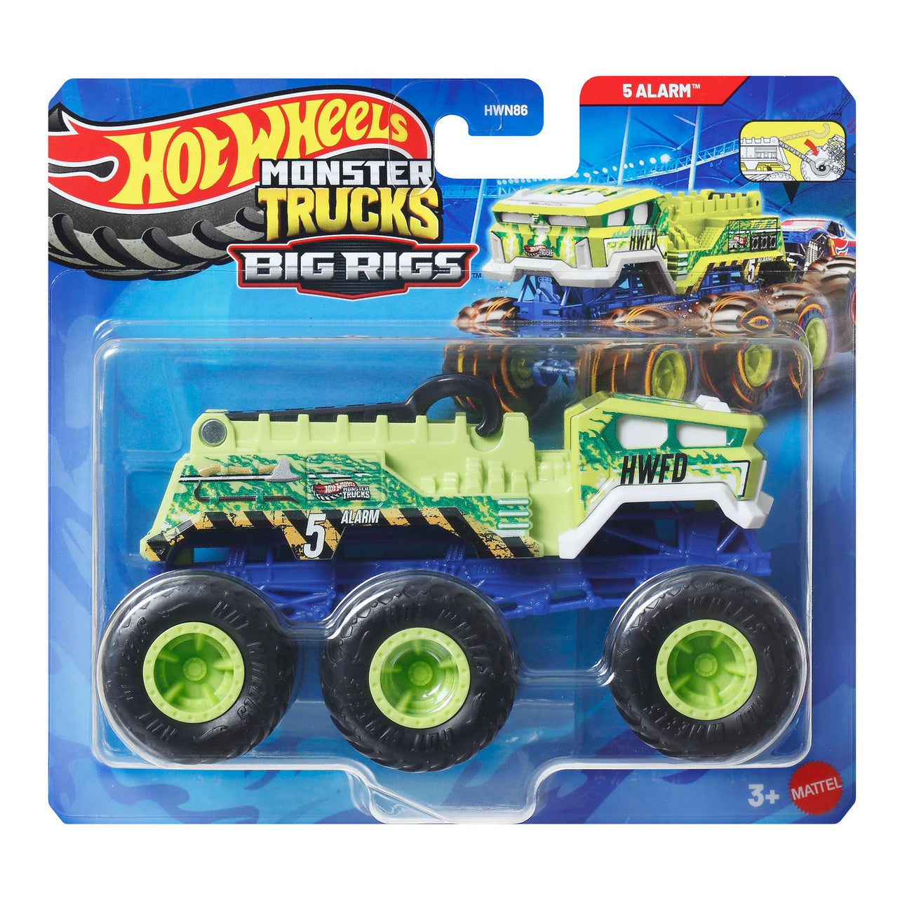 Hot Wheels Monster Trucks Big Rigs 1:64 5 Alarm (JCH45)