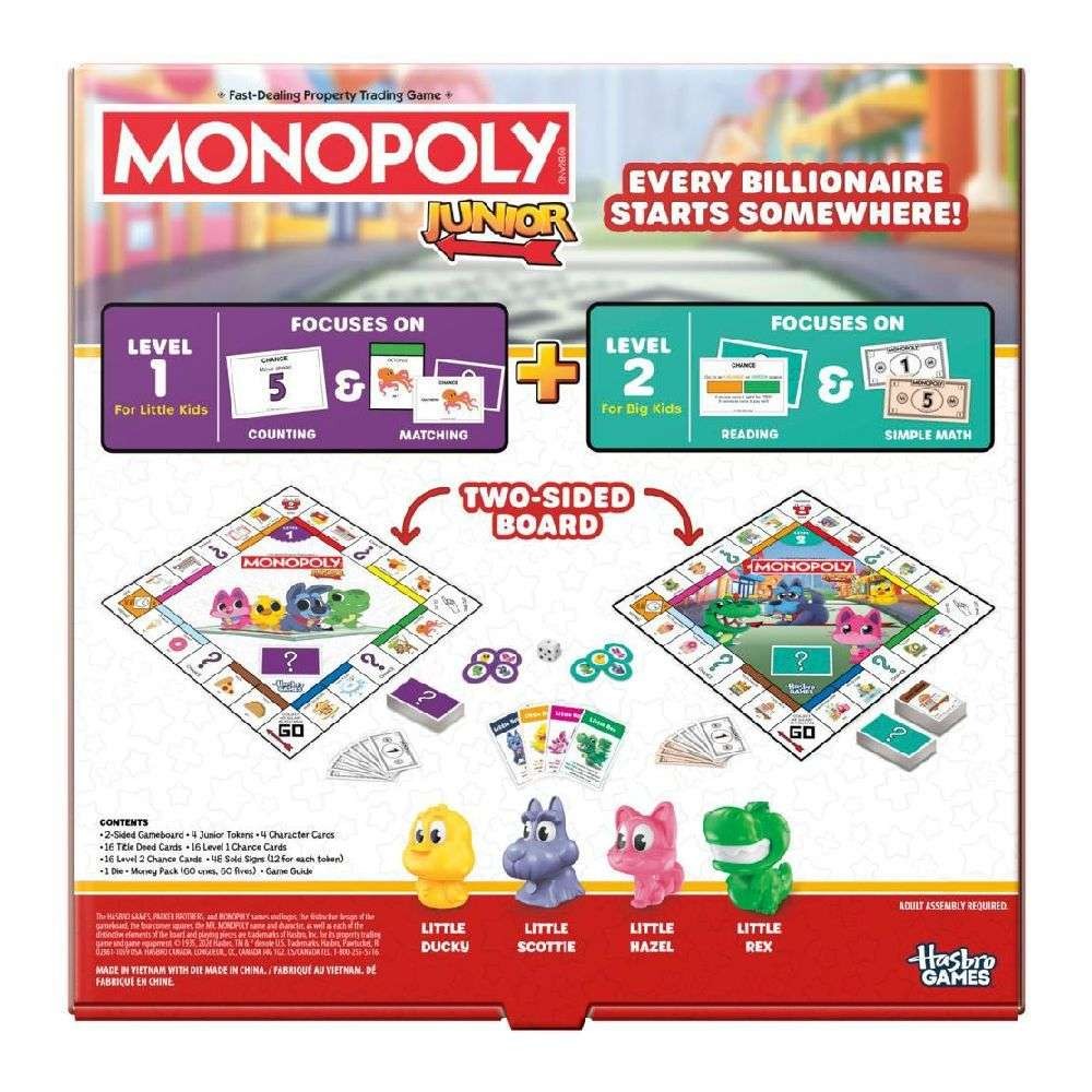 Monopoly Junior 2 σε 1 Square (G1856) - Fun Planet