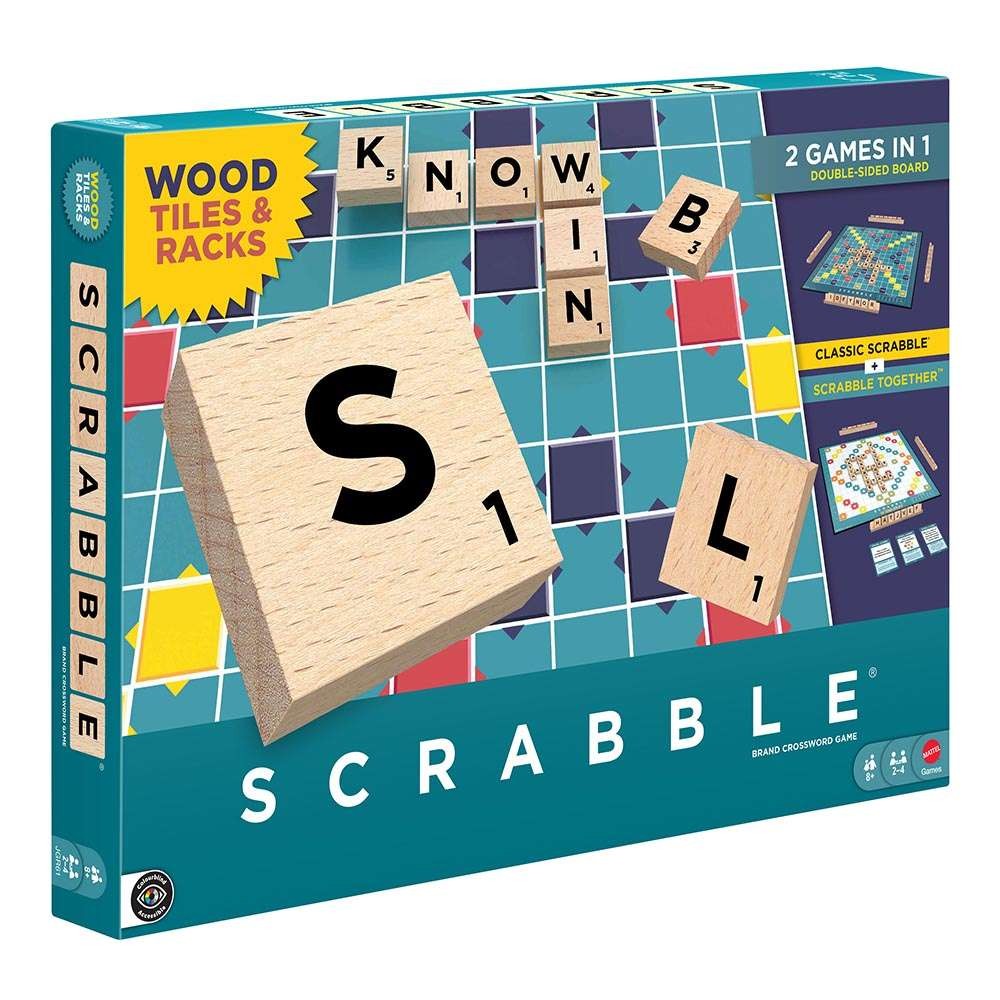 Επιτραπέζιο Scrabble 2 σε 1 με Ξύλινα Γράμματα Ελληνική Έκδοση (JLJ58) - Fun Planet