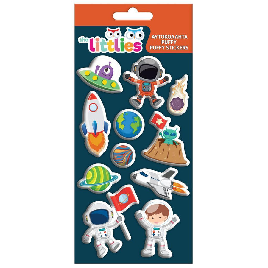 Αυτοκόλλητα Puffy 10x22εκ Διάστημα The Littlies (646921) - Fun Planet
