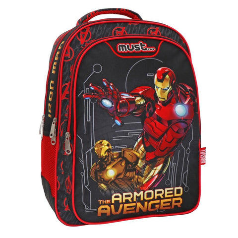 Σχολική Τσάντα Πλάτης Δημοτικού 32x18x43εκ 3 Θήκες Iron-Man The Armored Avenger Must (506084) - Fun Planet
