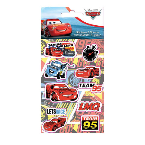 Αυτοκόλλητα Disney Cars 8X12εκ 5 Φύλλα (563891) - Fun Planet