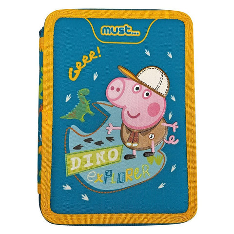 Peppa Pig Κασετίνα Διπλή Γεμάτη 15x5x21εκ George Dino Explorer Must (482740) - Fun Planet