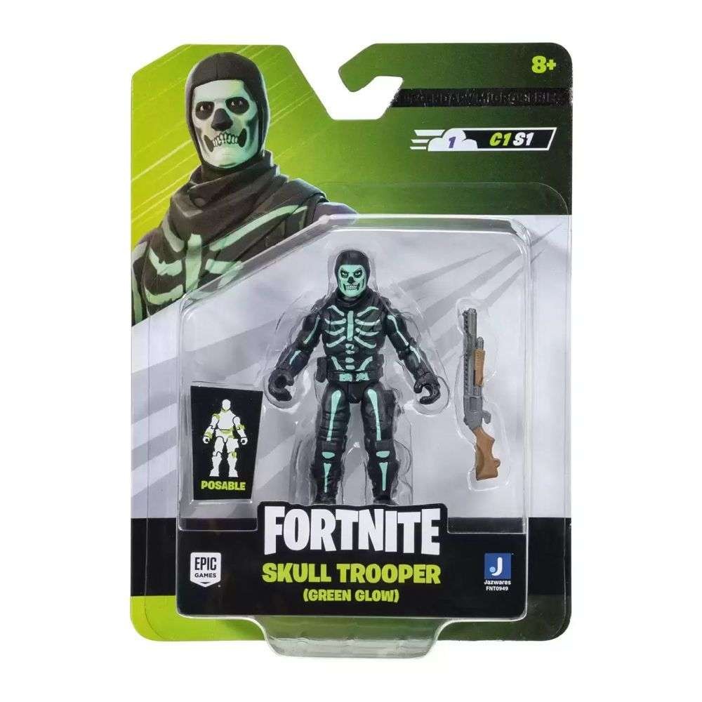 Fortnite Legendary Micro Series Φιγούρα Δράσης 6.5εκ. με Όπλο Skull Trooper Green Glow Wave 2 (JWFN0949)