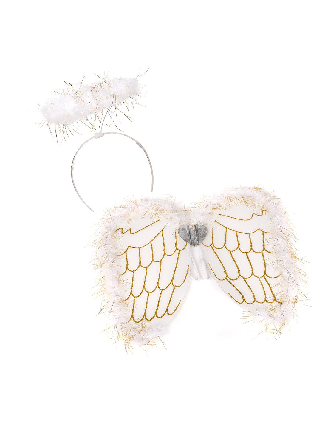 Φτερά Αγγέλου Λευκά με Στέκα Φωτοστέφανο (4968-1) - Fun Planet