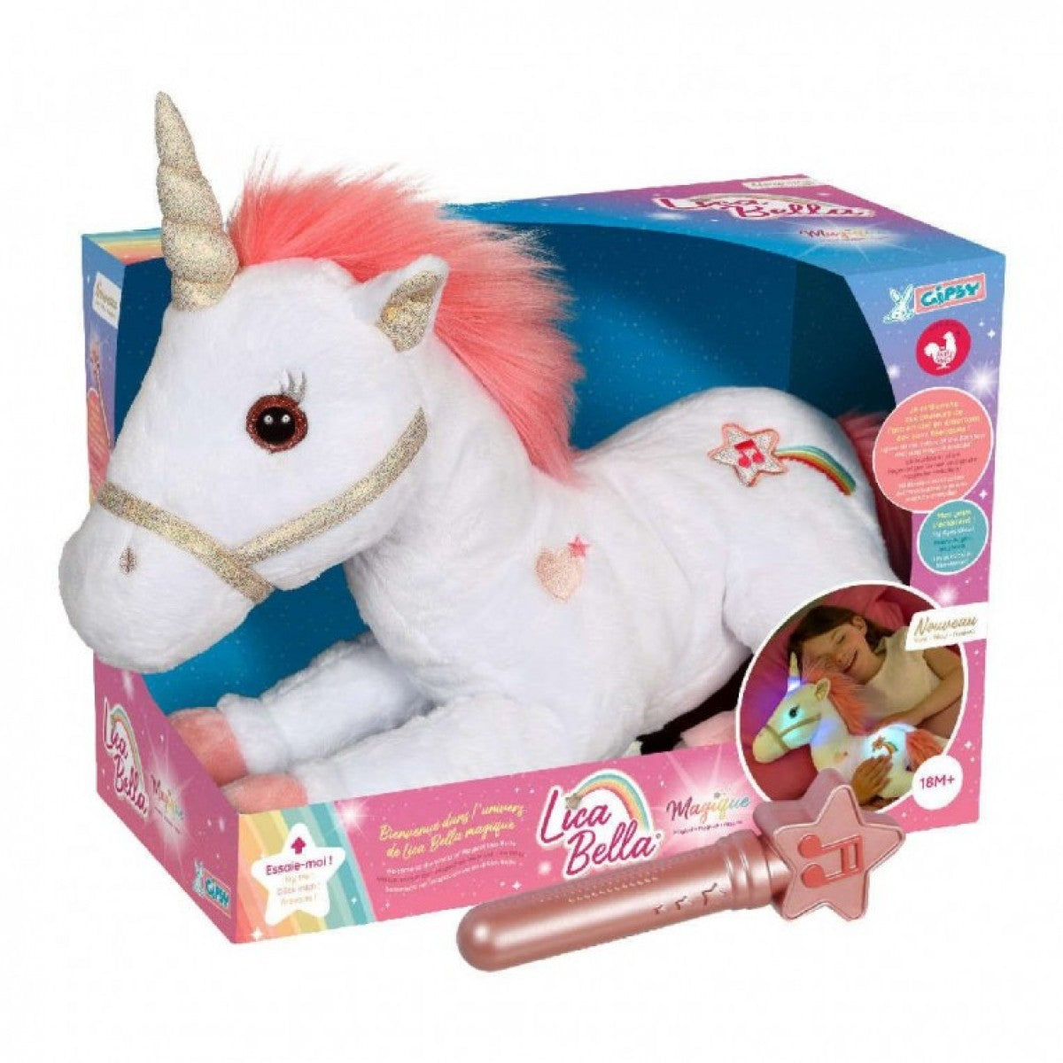 Λούτρινο Lica Bella Μονόκερος με Ήχο & Φως 35εκ (GIP56072) - Fun Planet