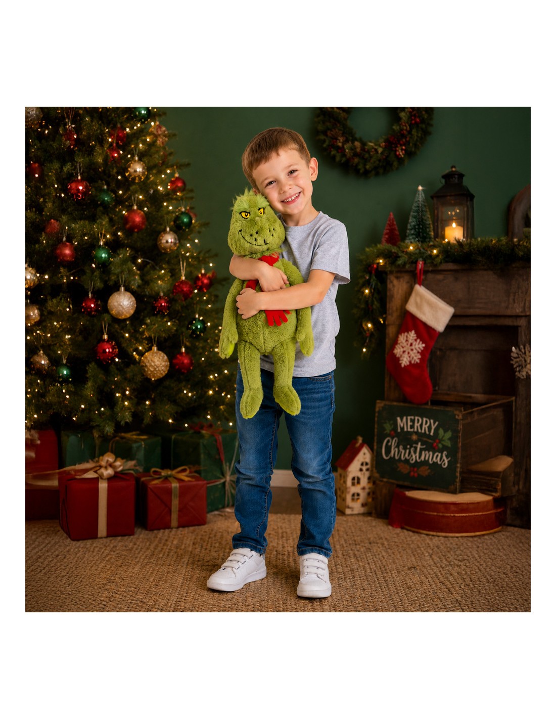Λούτρινο Grinch με Κασκόλ 60εκ. (22881) - Fun Planet
