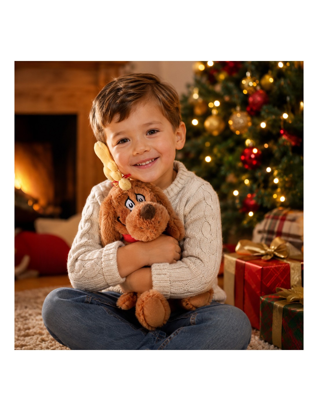 Plush Reindeer with Greek Carols &amp; Movement 30cm (8183)