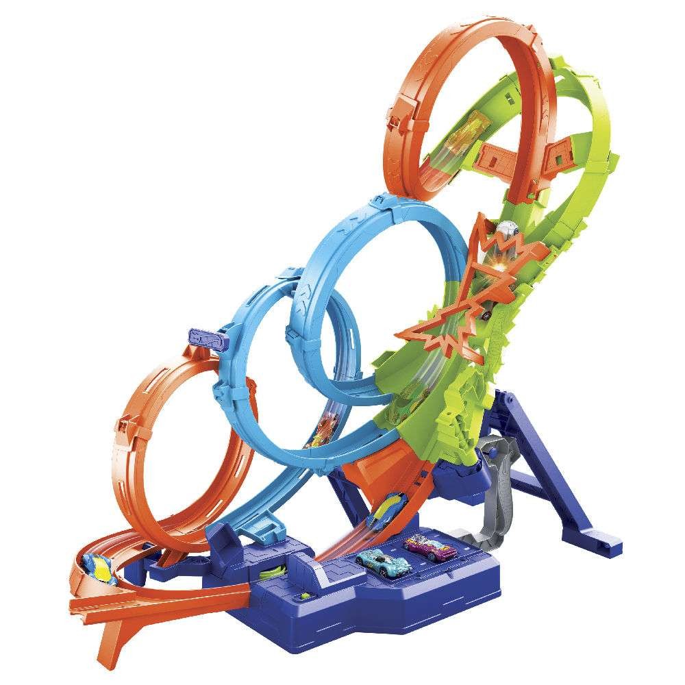 Hot Wheels 4-Loop Crash-Out Ultra Crash Looping Πίστα Συγκρούσεων με 4 Λουπ (HXR70) - Fun Planet