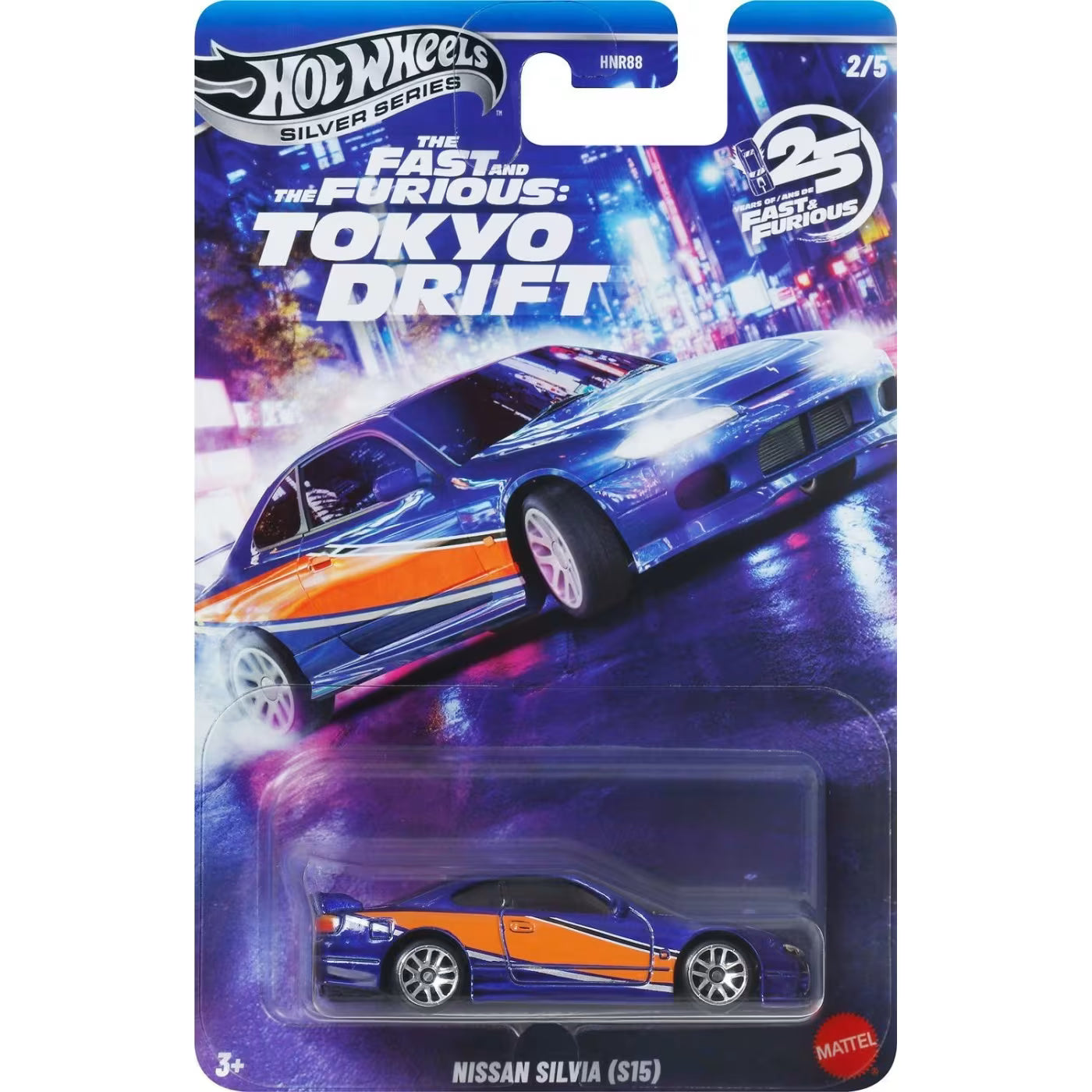 Hot Wheels Silver Series Aυτοκινητάκι The Fast & The Furious Tokyo Drift 25 Years of Fast & Furious Nissan Silvia S15 (JKX06)