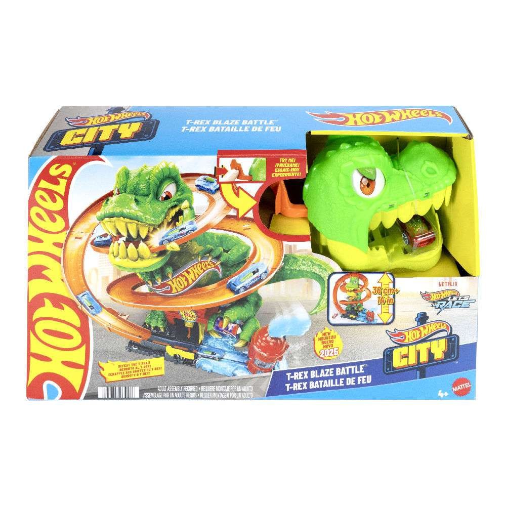Hot Wheels City Πίστα T-Rex Πυροσβετικός Σταθμός (JBM73) - Fun Planet