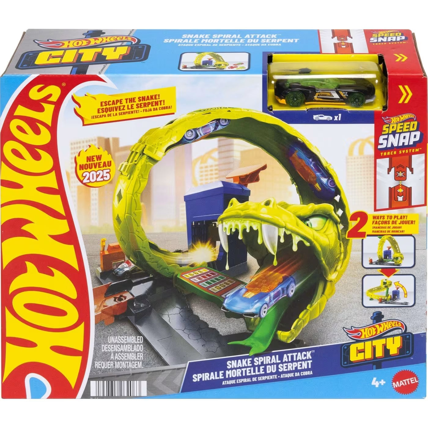 Hot Wheels City Πίστα με Θηρία Snake Spiral Attack (JBM63)