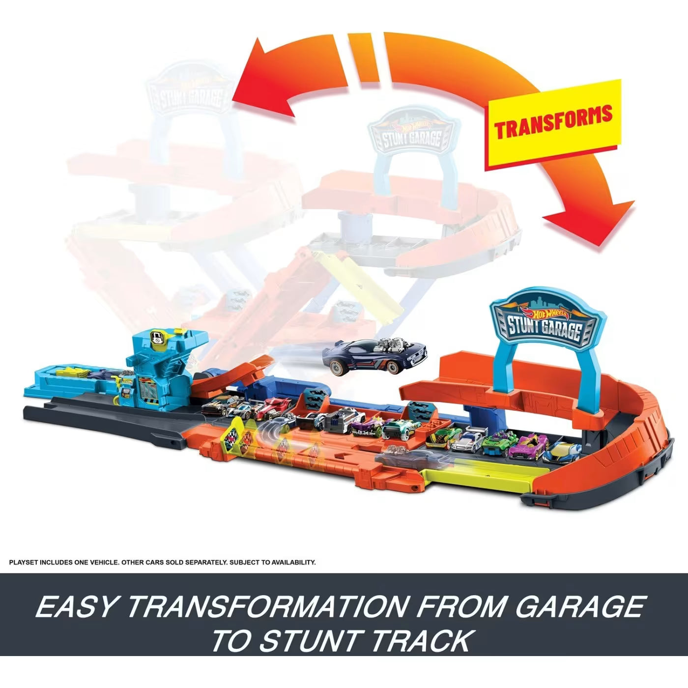 Hot Wheels City Πίστα Πολυμορφικό Γκαράζ Πίστα Transforming Stunt Garage (JHL94) - Fun Planet
