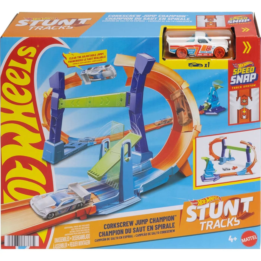 Hot Wheels Stunt Tracks Νέες Αγωνιστικές Πίστες Corkscrew Jump Champion (JLM91) - Fun Planet