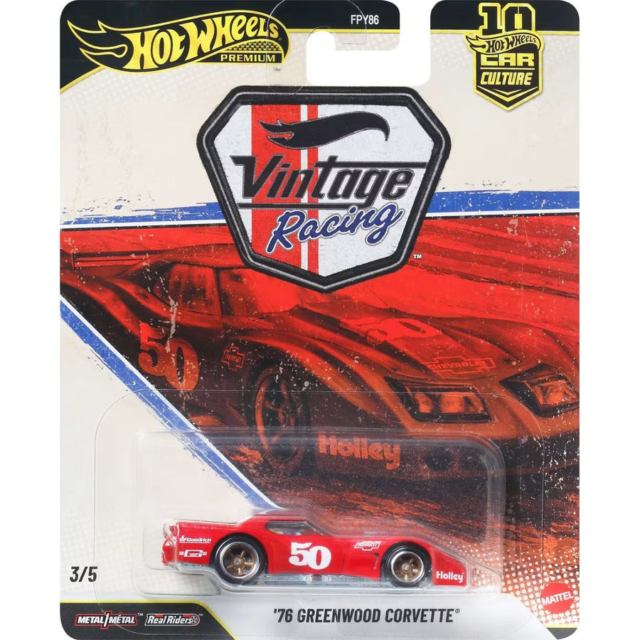 Hot Wheels Premium Car Culture Vintage Racing '76 Greenwood Corvette (JKF24) - Fun Planet