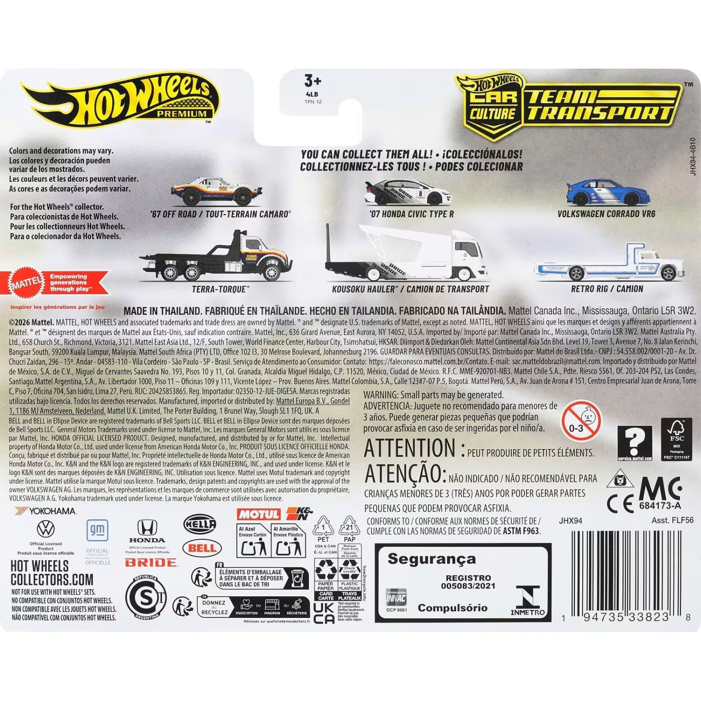 Hot Wheels Premium Truck with Mercedes-Benz 300 SL &amp; '55 Mercedes-Benz Blue Wonder (HRV48)