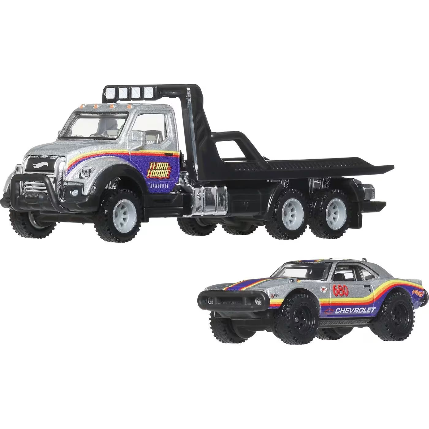 Hot Wheels Premium Truck with Mercedes-Benz 300 SL &amp; '55 Mercedes-Benz Blue Wonder (HRV48)