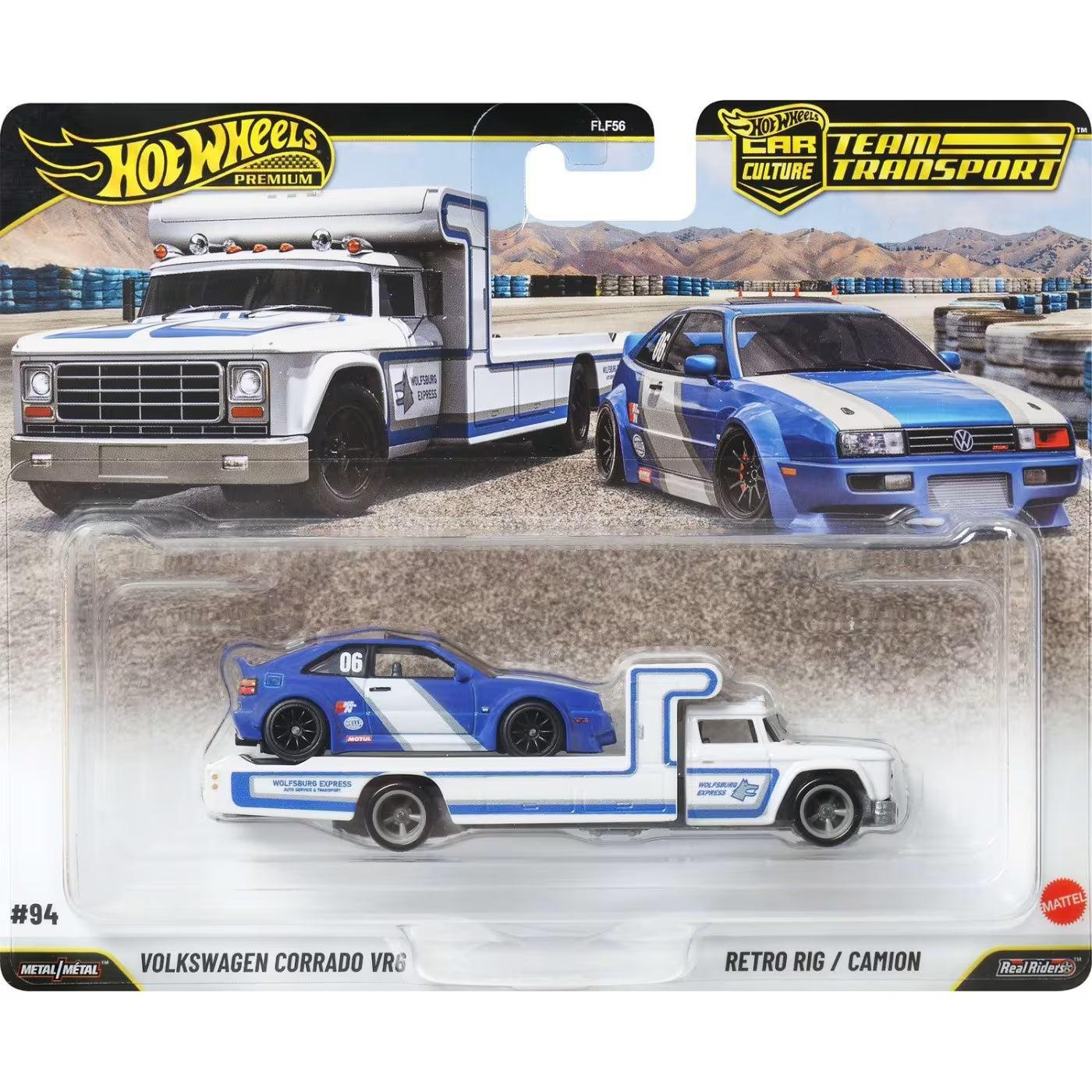 Hot Wheels Premium Νταλίκα Με Αυτοκινητάκι Volkswagen Corrado VR6 & Retro Rig (JHX95) - Fun Planet