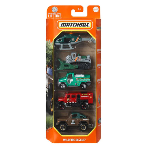 Matchbox Aυτοκινητάκια Σετ των 5 Wildfire Rescue (HVT74) - Fun Planet