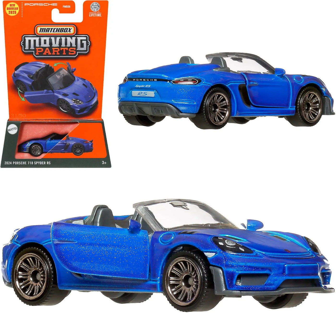 Matchbox Αυτοκινητάκια Moving Parts Με Ανοιγόμενα Μέρη 2024 Porsche 718 Spyder RS (JBW72)