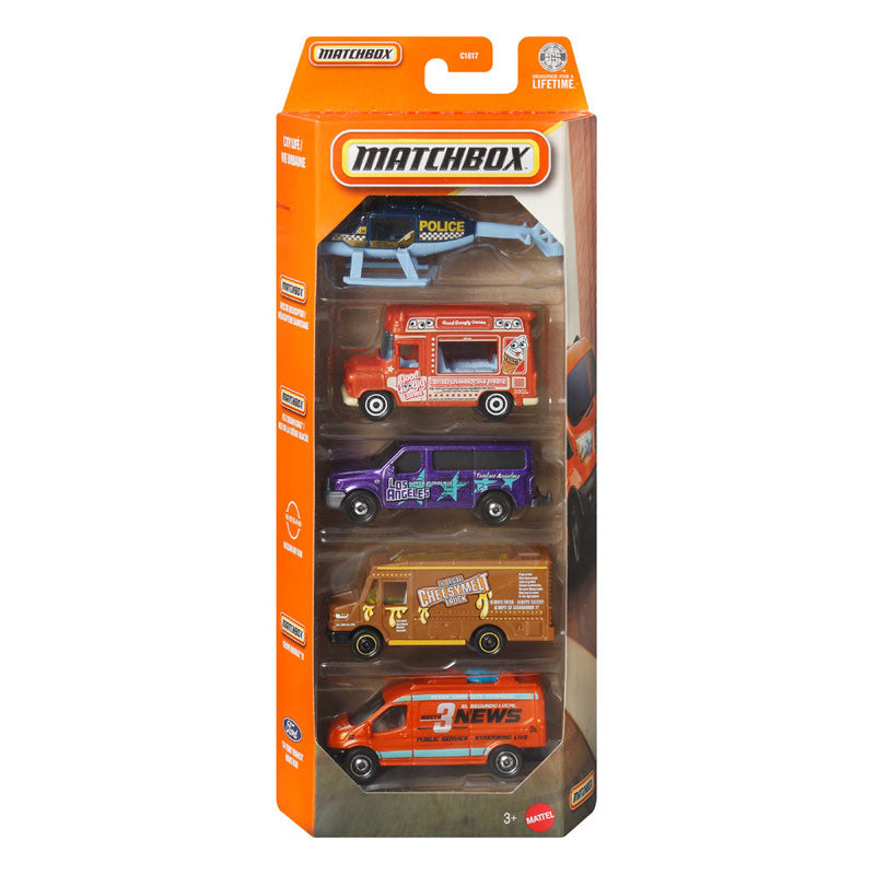 Matchbox Cars Set of 5 MBX Convertible Cruisers (JBX30)