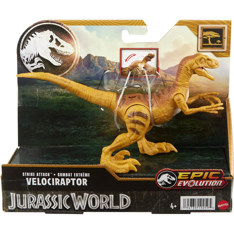 Jurassic World Νέες Φιγούρες Δεινοσαύρων με Σπαστά Μέλη Velociraptor (HTK60) - Fun Planet