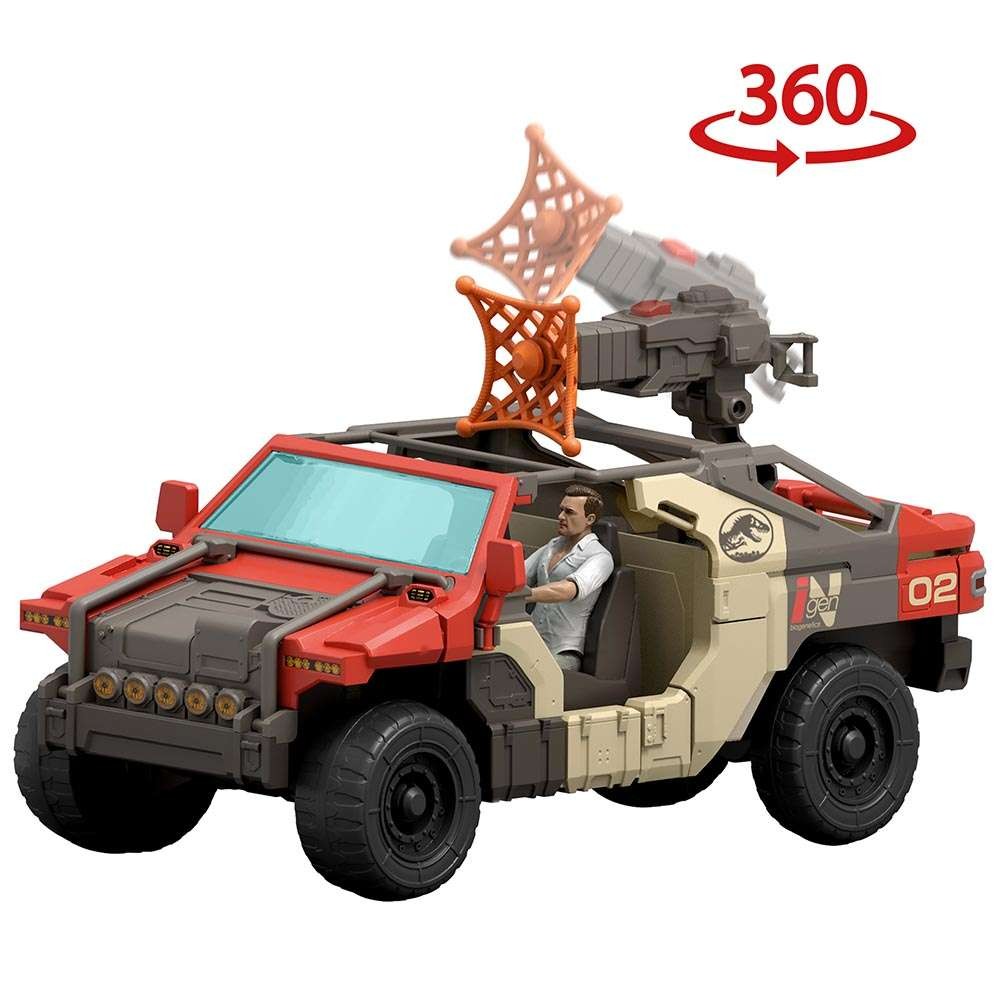Jurassic World Rebirth Launch 'N Battle Δεινόσαυρος με Όχημα και Φιγούρα (JGB59) - Fun Planet