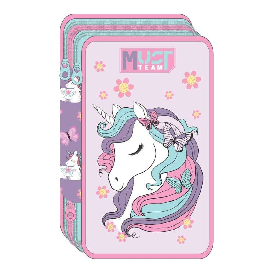 Κασετίνα Τριπλή Γεμάτη Lovely Unicorn Must Team (586738) - Fun Planet