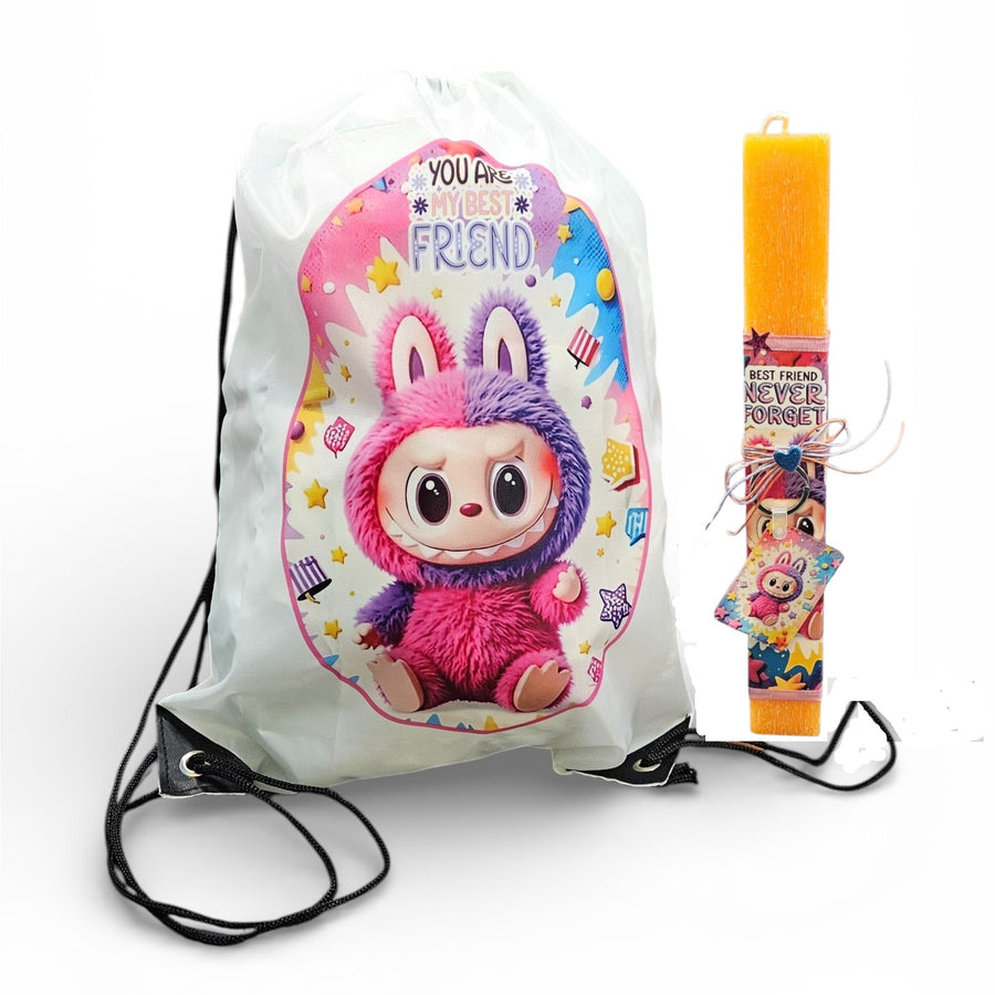 Λαμπάδα Αρωματική με Σακίδιο Πλάτης Λαμπούμπου και Τσάντα Δώρου (S566)