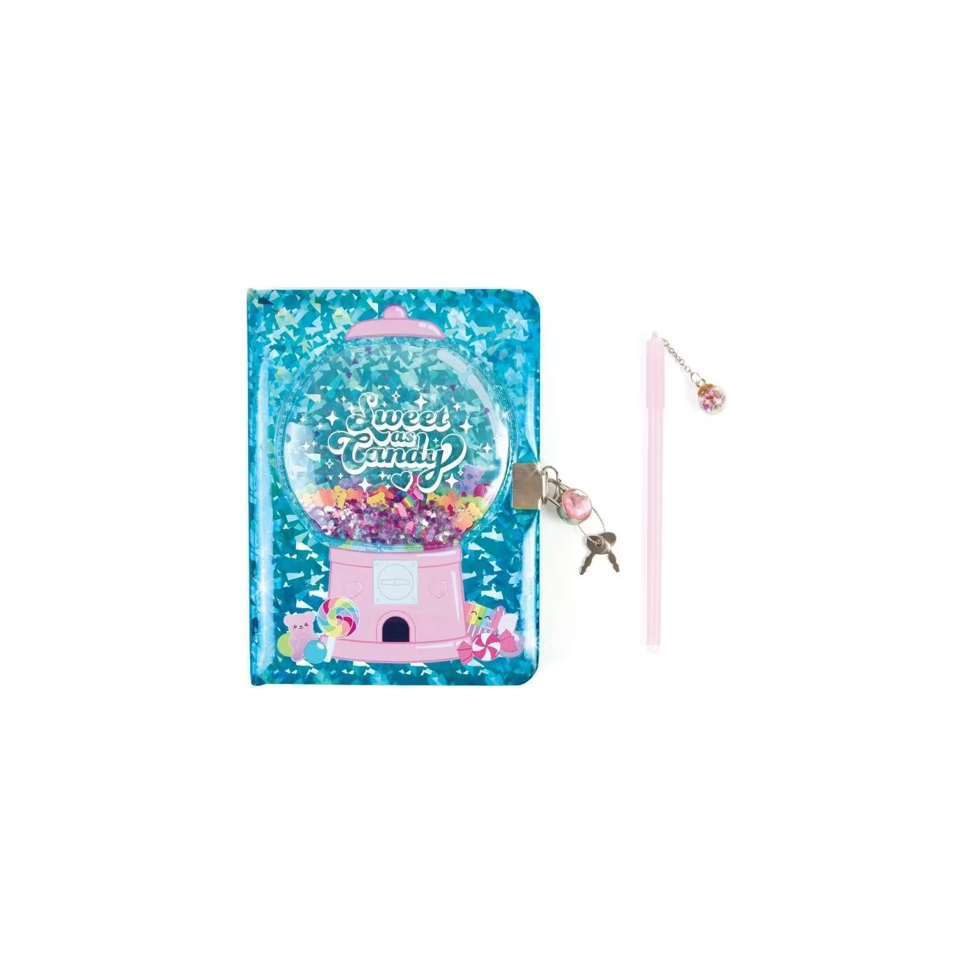 3C4G Bubble Gum Glitter Locking Journal With Pen (12052)