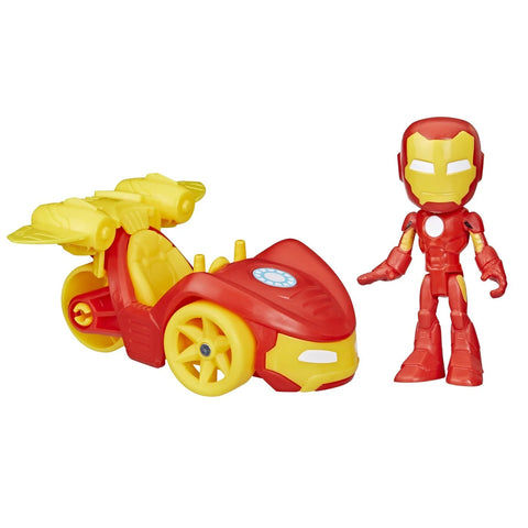 Marvel Spidey and his Amazing Friends Vehicle Iron Racer and Iron Man Figure (F7458) - Fun Planet