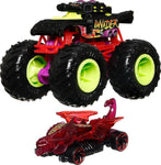 Hot Wheels Oχήματα Monster Trucks με Αυτοκινητάκι Invader (HDB95) - Fun Planet